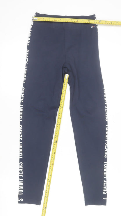 Womens UK Size XS Tommy Jeans Slim Fit Leggings Blue Leggings