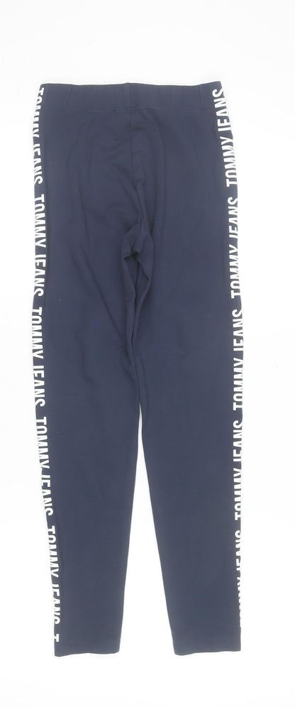 Womens UK Size XS Tommy Jeans Slim Fit Leggings Blue Leggings