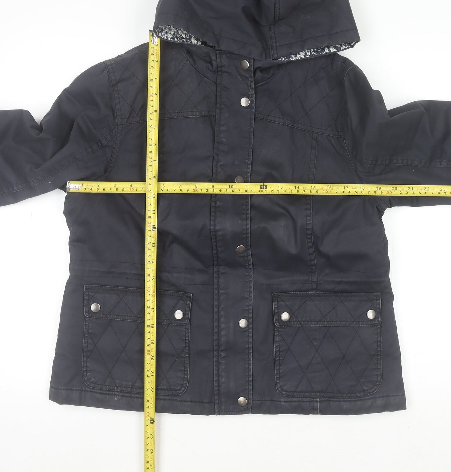 Womens UK Size 14 Dorothy Perkins Black Quilted Coat
