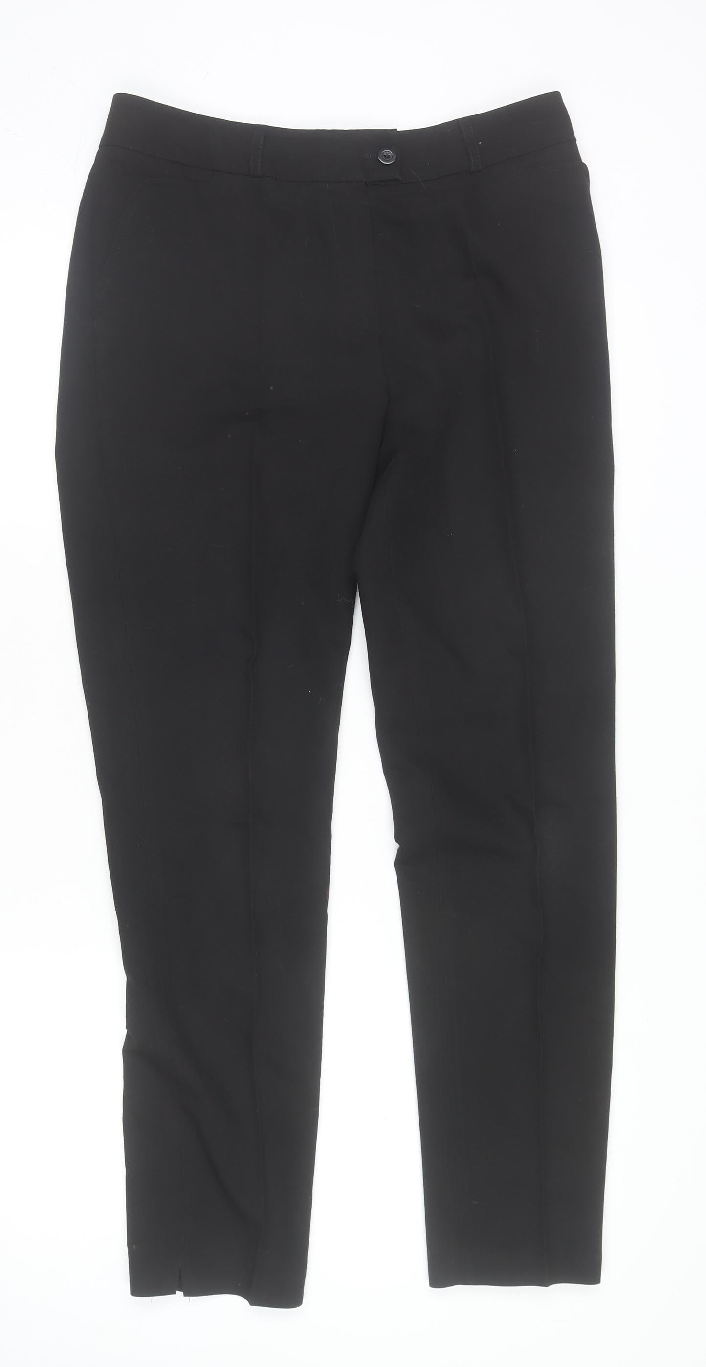 Womens UK Size 10 LERROS Regular Fit Business Casual Formal Workwear Black Trous