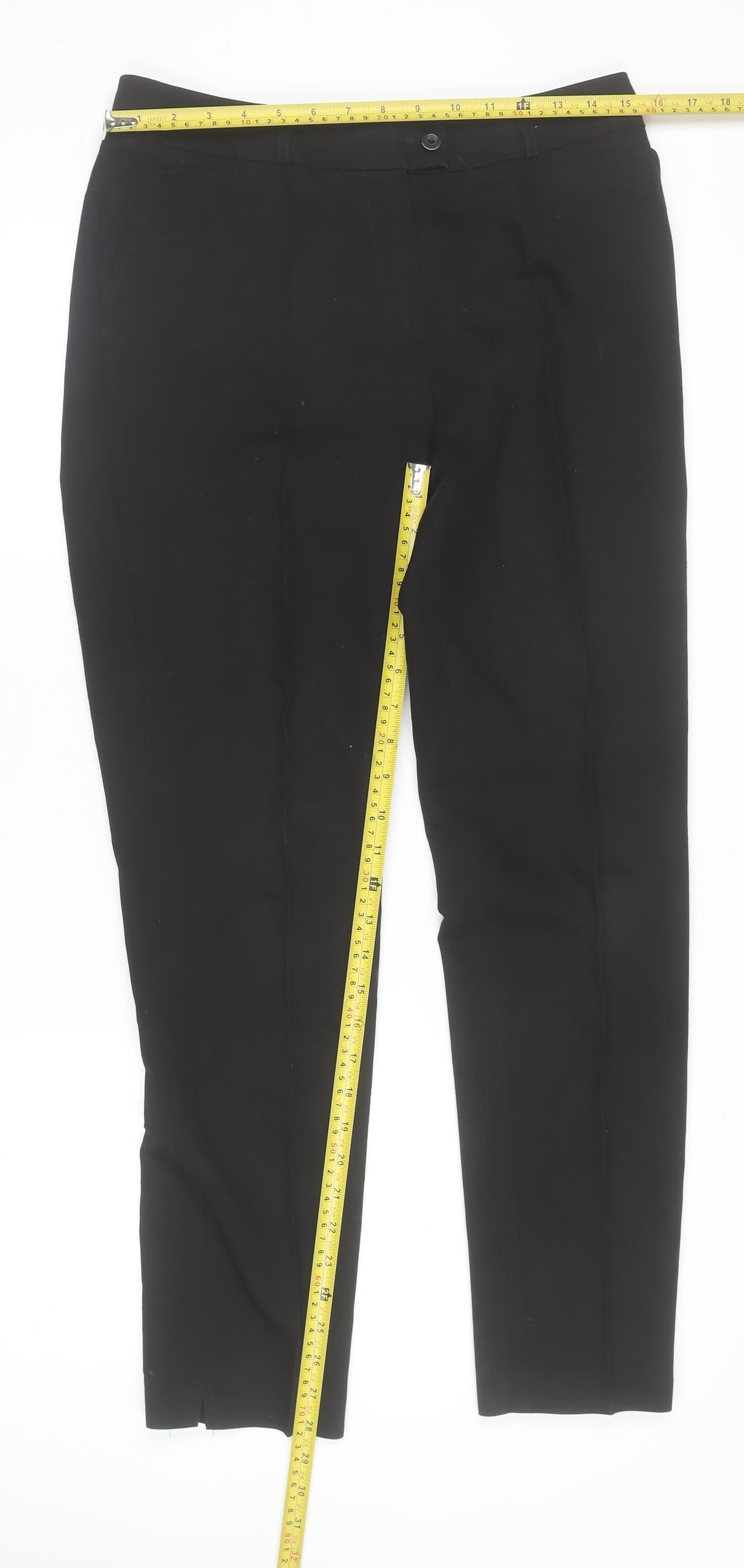 Womens UK Size 10 LERROS Regular Fit Business Casual Formal Workwear Black Trous