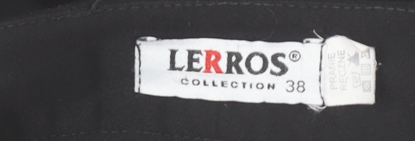 Womens UK Size 10 LERROS Regular Fit Business Casual Formal Workwear Black Trous