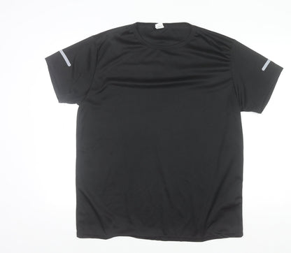 Mens UK Size 2XL S.K-FS Black Running & JoggingGym & TrainingFootball T-Shirt