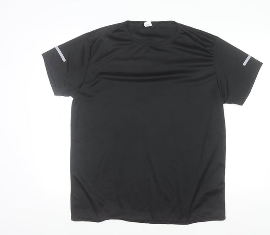 Mens UK Size 2XL S.K-FS Black Running & JoggingGym & TrainingFootball T-Shirt