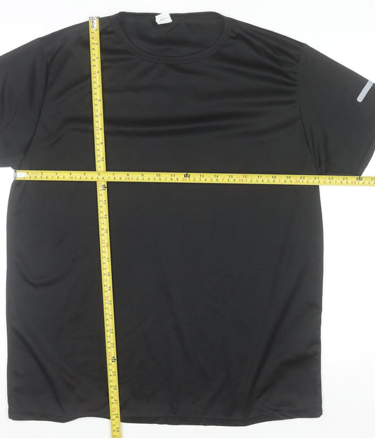 Mens UK Size 2XL S.K-FS Black Running & JoggingGym & TrainingFootball T-Shirt