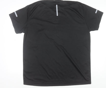 Mens UK Size 2XL S.K-FS Black Running & JoggingGym & TrainingFootball T-Shirt
