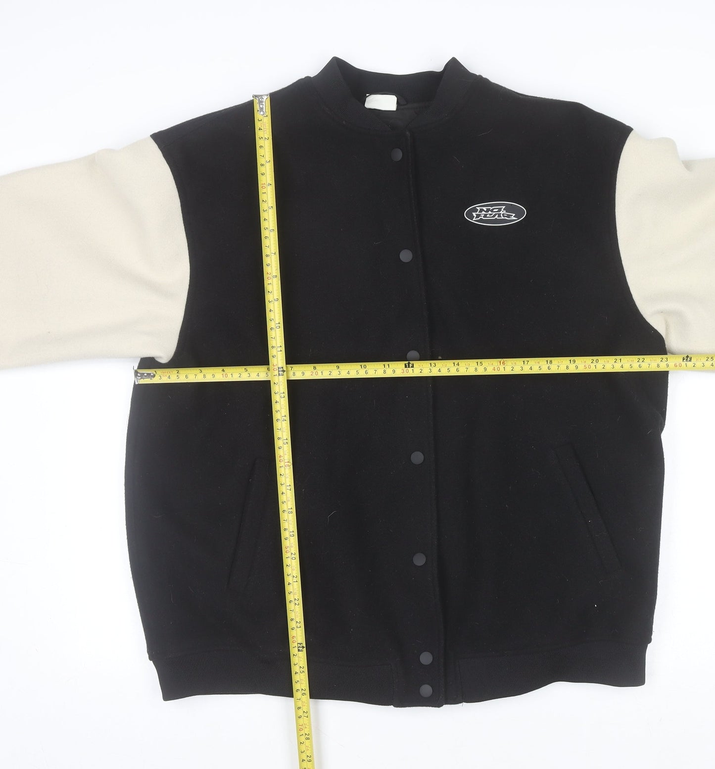 Mens UK Size L H&M Black Varsity Jacket