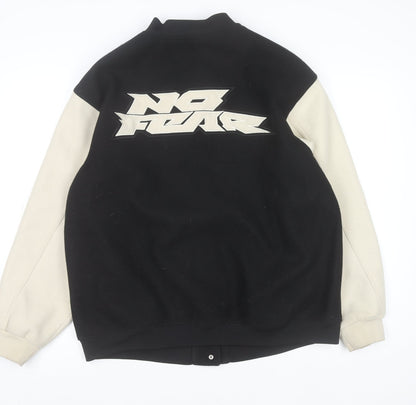 Mens UK Size L H&M Black Varsity Jacket