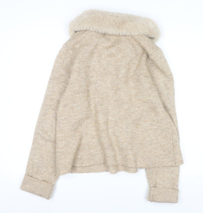 Womens UK Size L Ellen Tracy Beige Cardigan Jumper