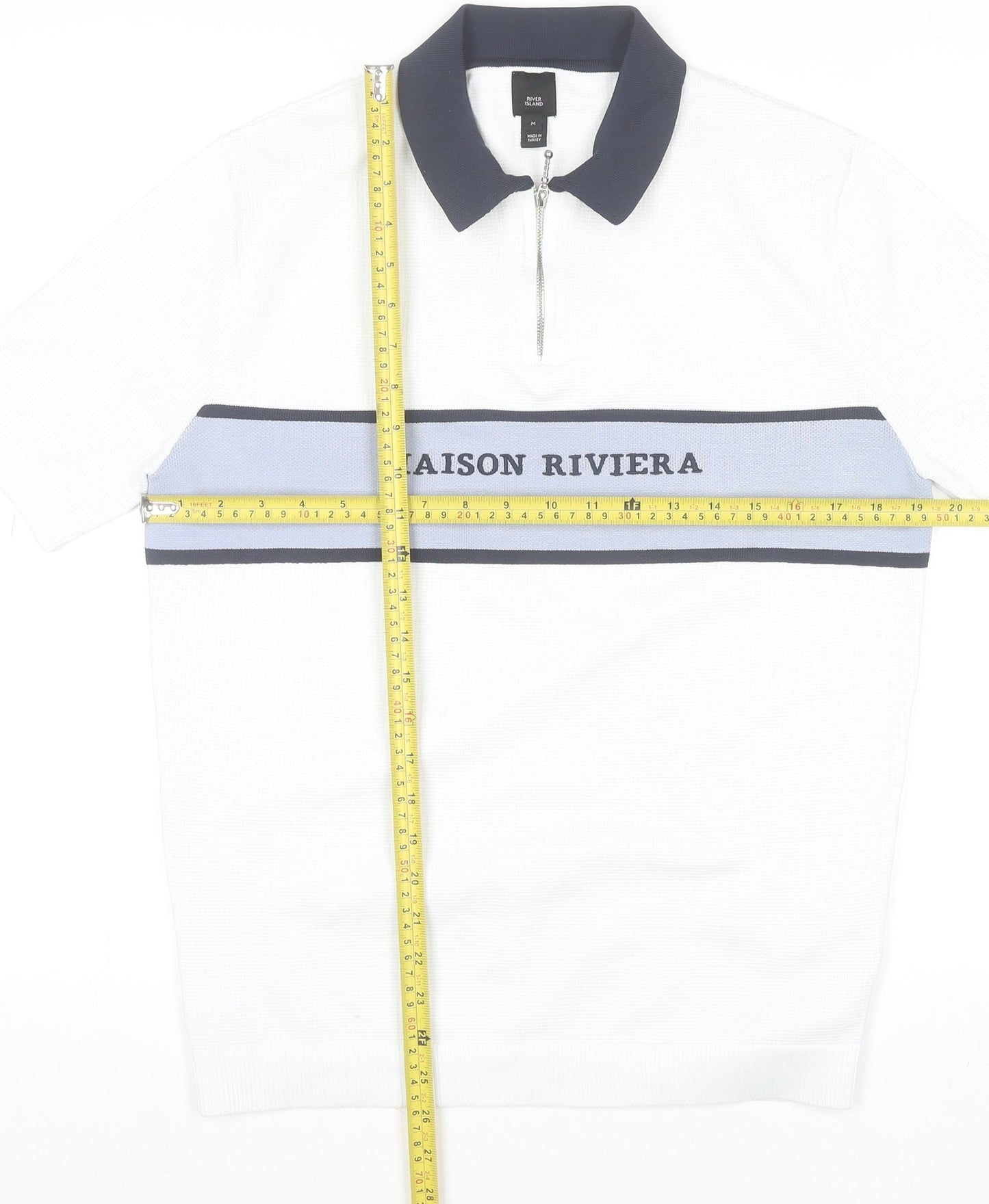 Mens UK Size M River Island Polyester Polo Shirt