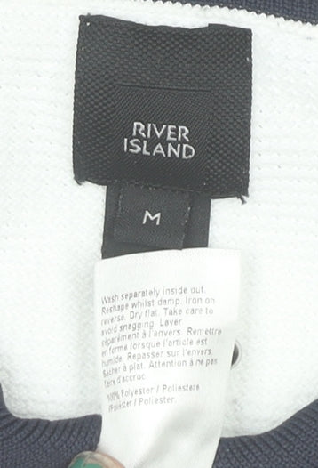 Mens UK Size M River Island Polyester Polo Shirt