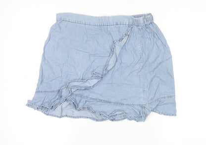 Womens UK Size 14 Dunnes Stores A-Line Chambray Skirt