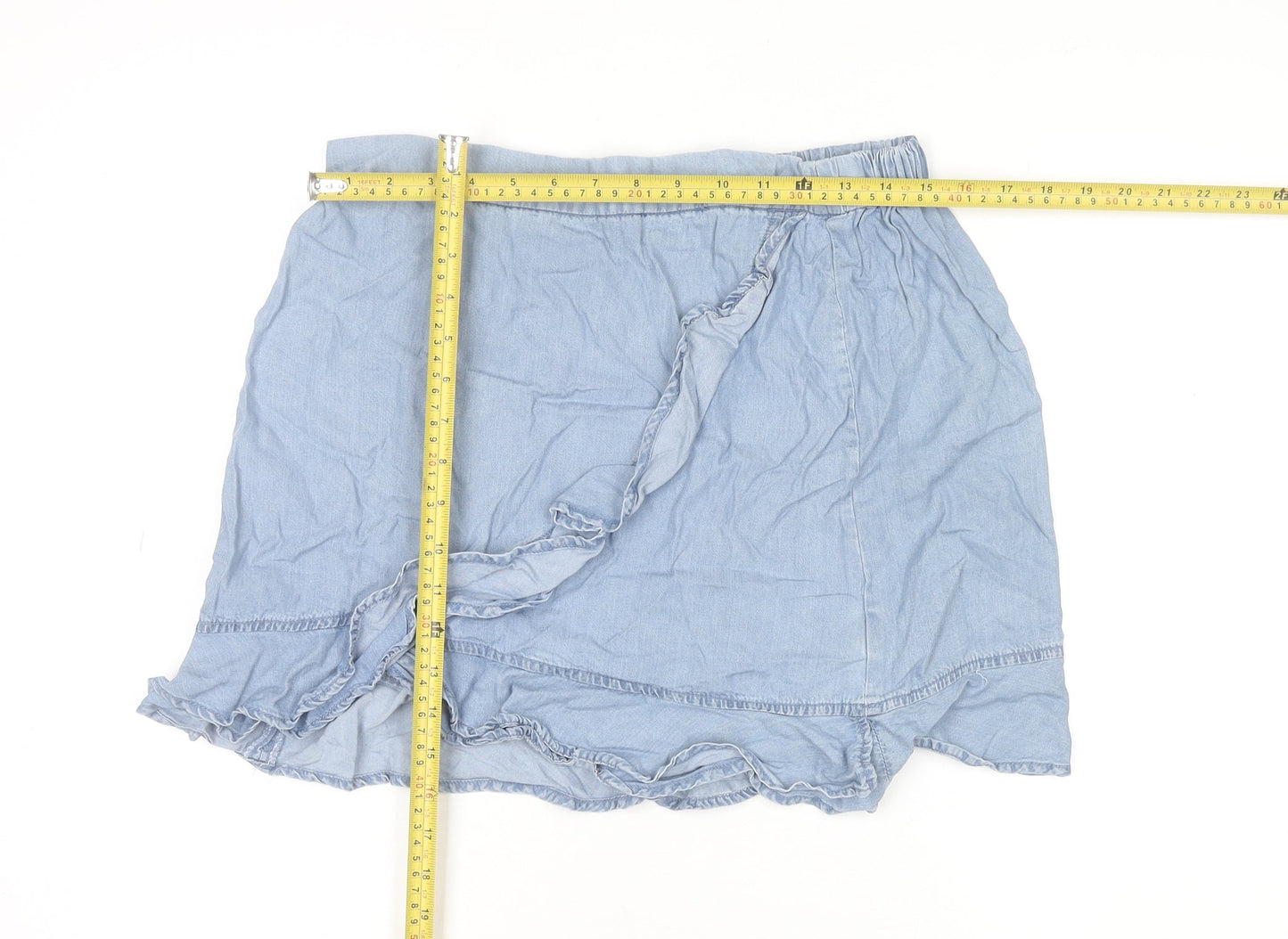 Womens UK Size 14 Dunnes Stores A-Line Chambray Skirt