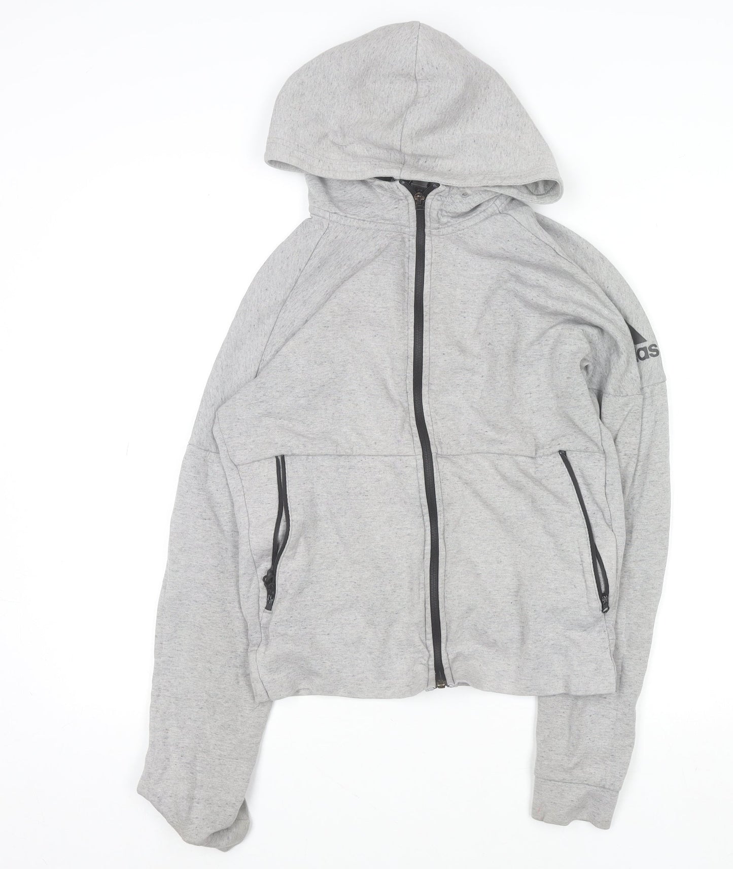 Mens UK Size XS adidas Grey Full Zip Hoodie