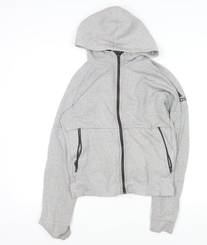 Mens UK Size XS adidas Grey Full Zip Hoodie