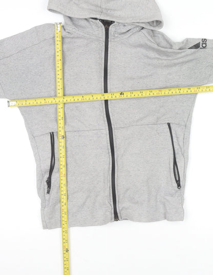 Mens UK Size XS adidas Grey Full Zip Hoodie