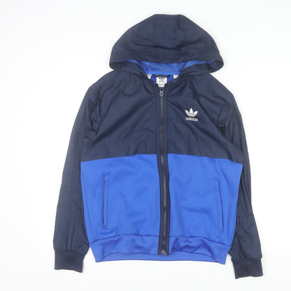 Boys UK Size 12-13 Years adidas Blue Full Zip Hoodie