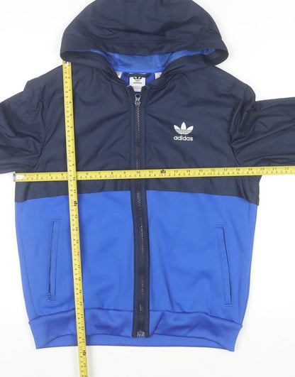 Boys UK Size 12-13 Years adidas Blue Full Zip Hoodie