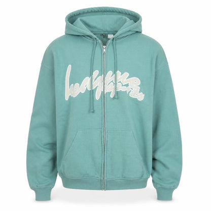 Mens UK Size L H&M Green Full Zip Hoodie