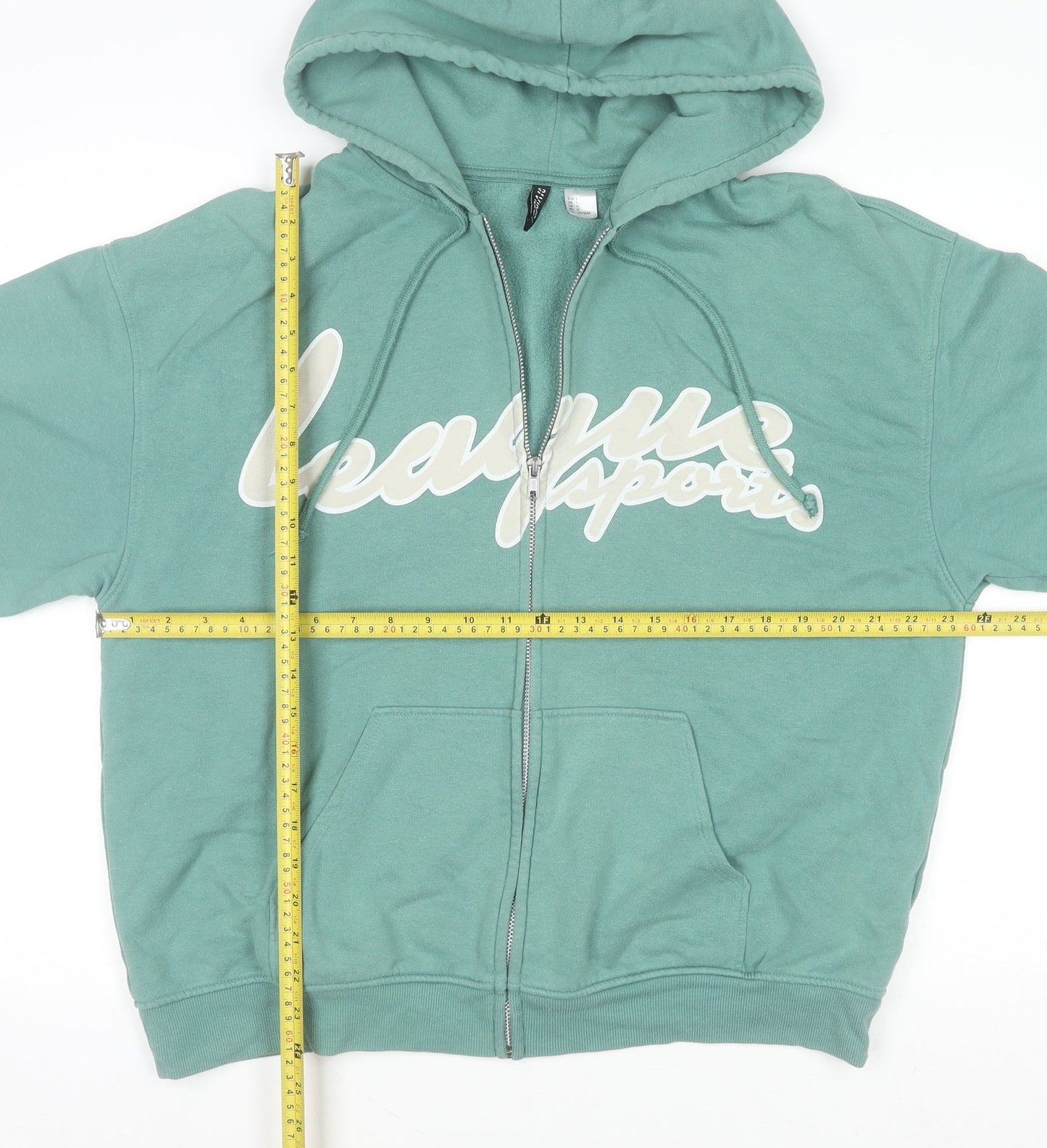 Mens UK Size L H&M Green Full Zip Hoodie