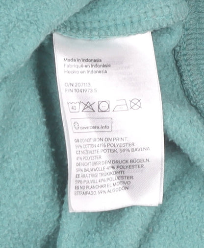 Mens UK Size L H&M Green Full Zip Hoodie