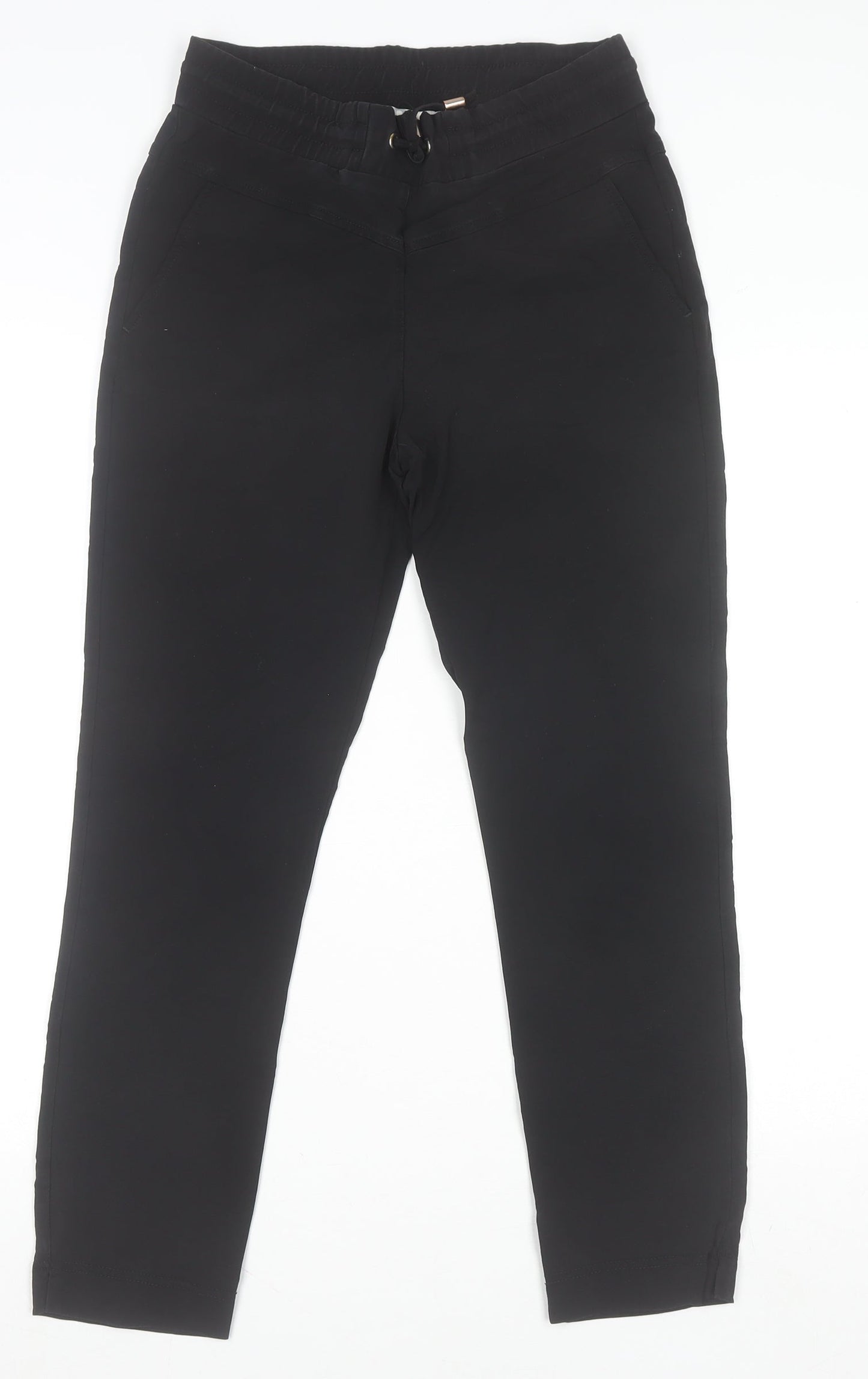 Womens UK Size XS &Co Woman Slim Fit Ankle Black Trousers