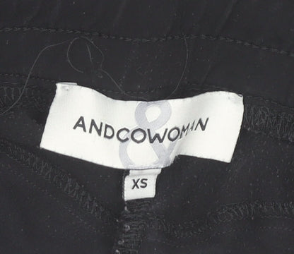 Womens UK Size XS &Co Woman Slim Fit Ankle Black Trousers