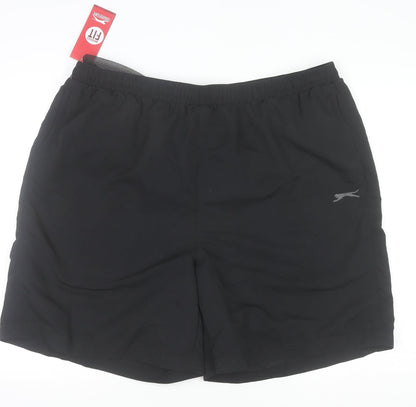 Slazenger Men's Black 4XL Lightweight Quick Dry Sports Shorts