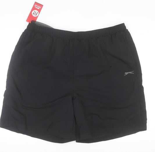 Slazenger Men's Black 4XL Lightweight Quick Dry Sports Shorts