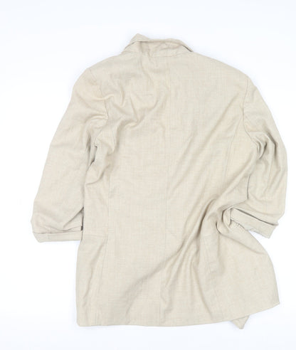 ONLY Women Beige Tailored Blazer Size 10 Slim Fit 3/4 Sleeve