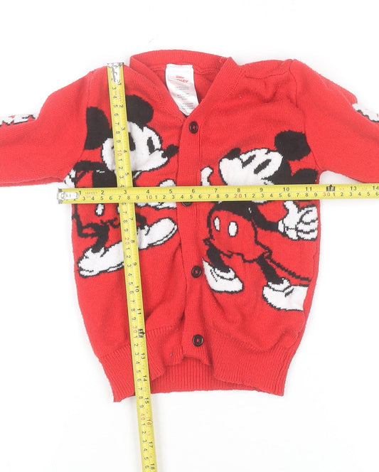 Girls UK Size 3 Years Disney Red Cardigan Jumper