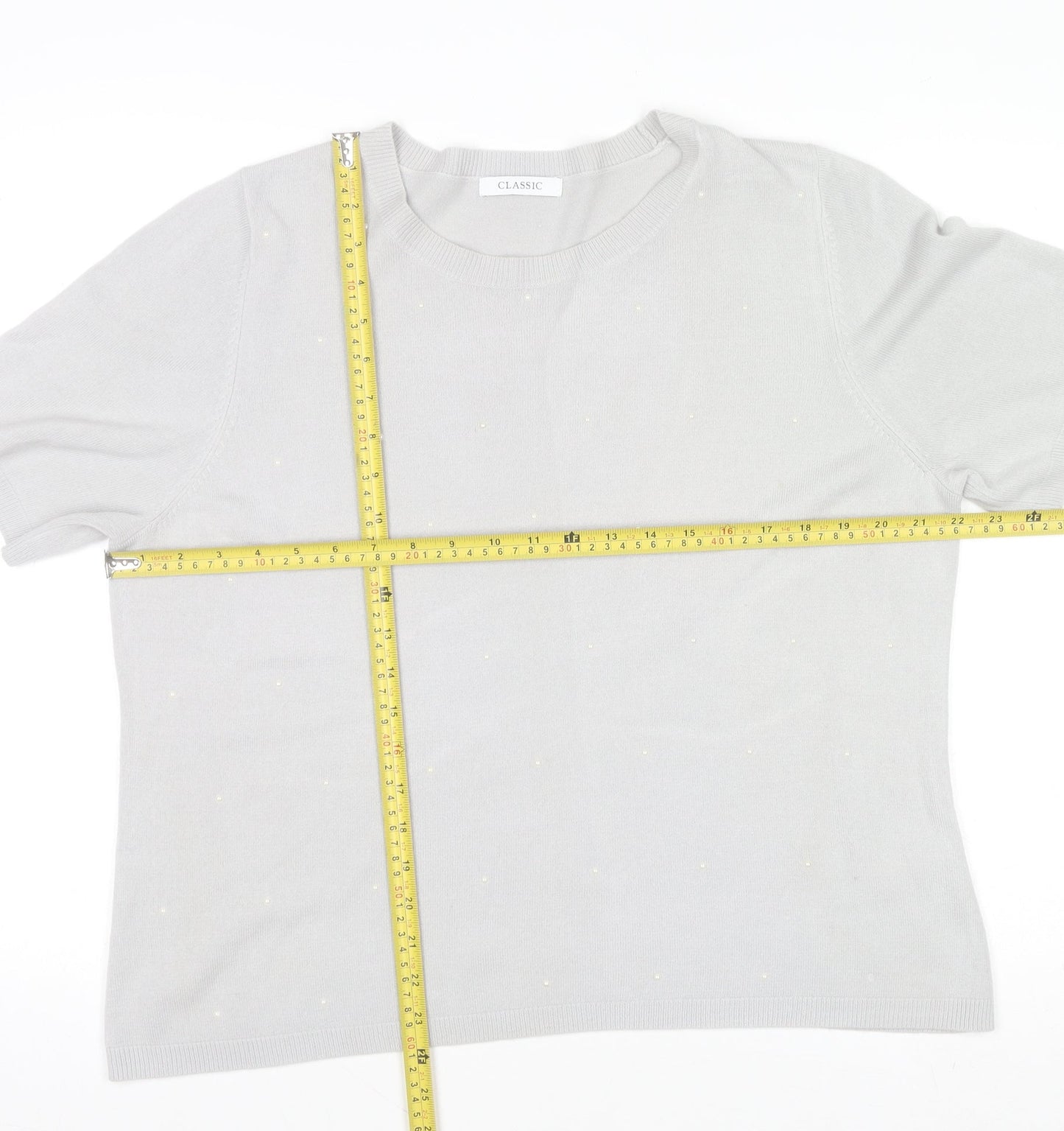 Womens UK Size 18 Marks and Spencer Grey Basic T-Shirt