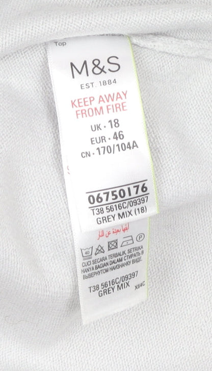 Womens UK Size 18 Marks and Spencer Grey Basic T-Shirt