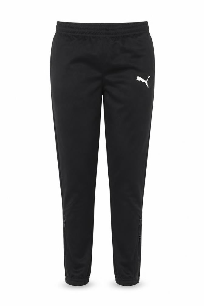 Front view of Puma boys’ black 7-8 years track pants drycell sports joggers