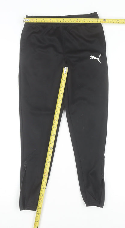 Puma Boys Black 7-8 Years Track Pants DryCell Sports Joggers
