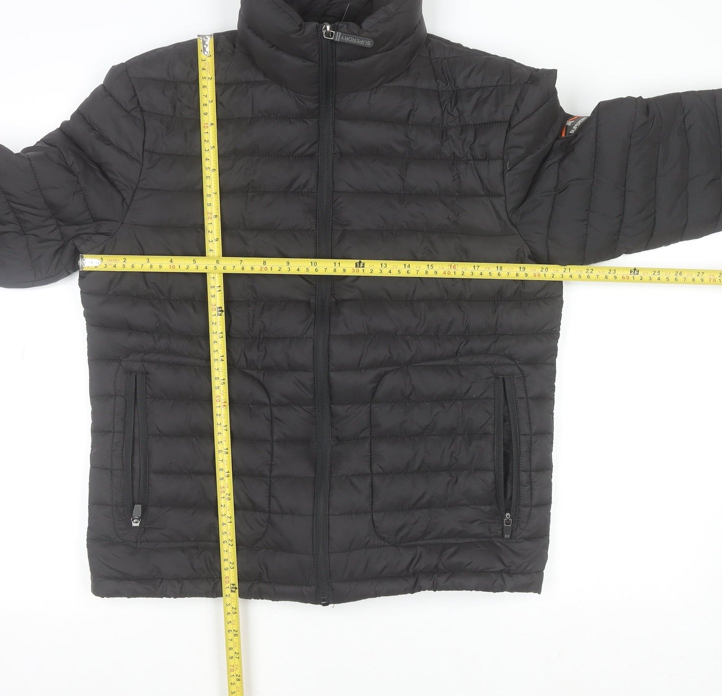Mens UK Size M Superdry Black Puffer Jacket