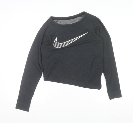 Womens UK Size XS Nike Black Cropped T-Shirt