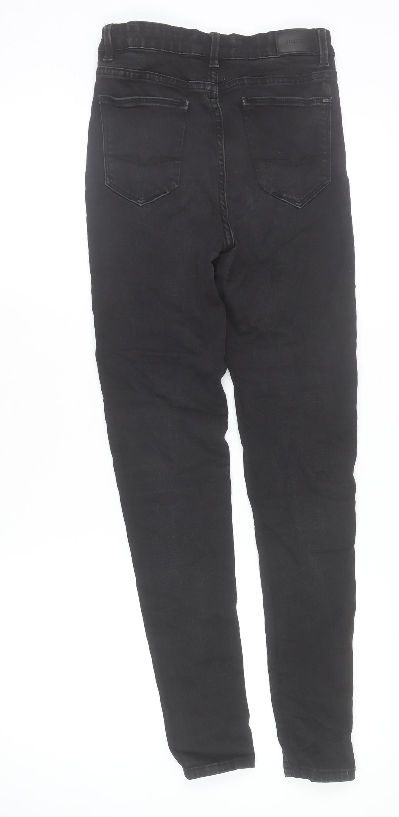 Womens UK Size 10 Diesel Regular Fit Skinny Black Jeans