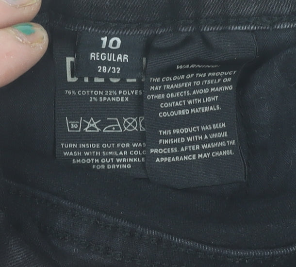 Womens UK Size 10 Diesel Regular Fit Skinny Black Jeans