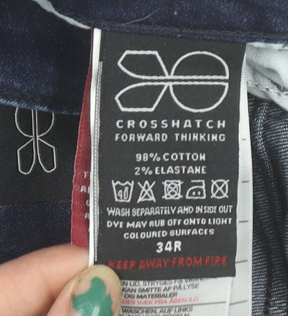 Crosshatch Men's Blue Slim Fit Denim Jeans 34R Classic Style