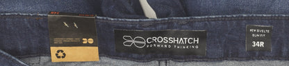 Crosshatch Men's Blue Slim Fit Denim Jeans 34R Classic Style