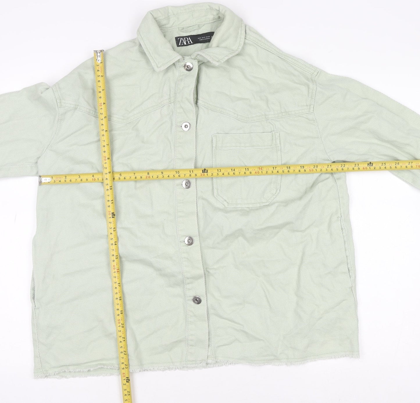 Womens UK Size S Zara Green Basic Jacket