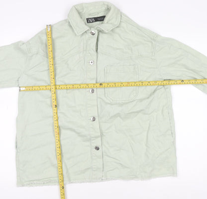 Womens UK Size S Zara Green Basic Jacket