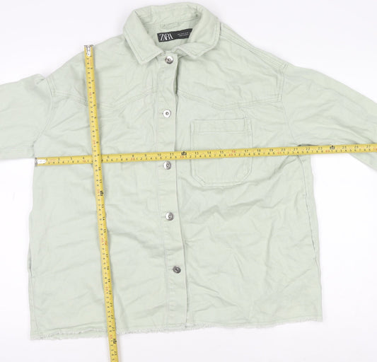 Womens UK Size S Zara Green Basic Jacket
