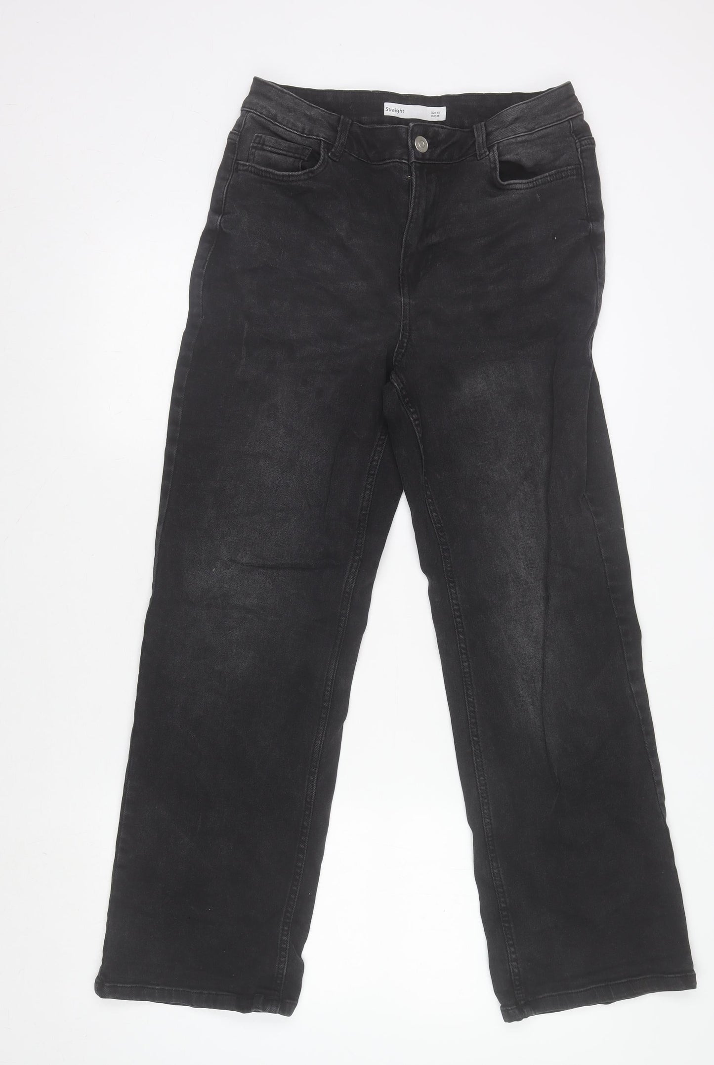 Womens UK Size 10 Dunnes Stores Regular Fit Straight Black Jeans