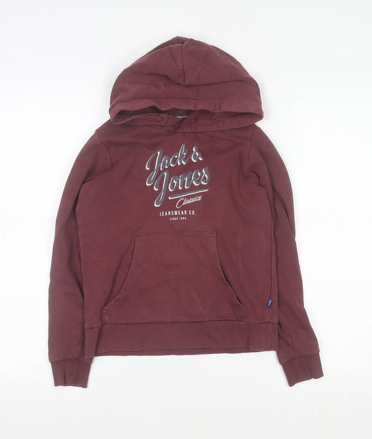 Boys UK Size 10 Years JACK & JONES Brown Pullover Hoodie