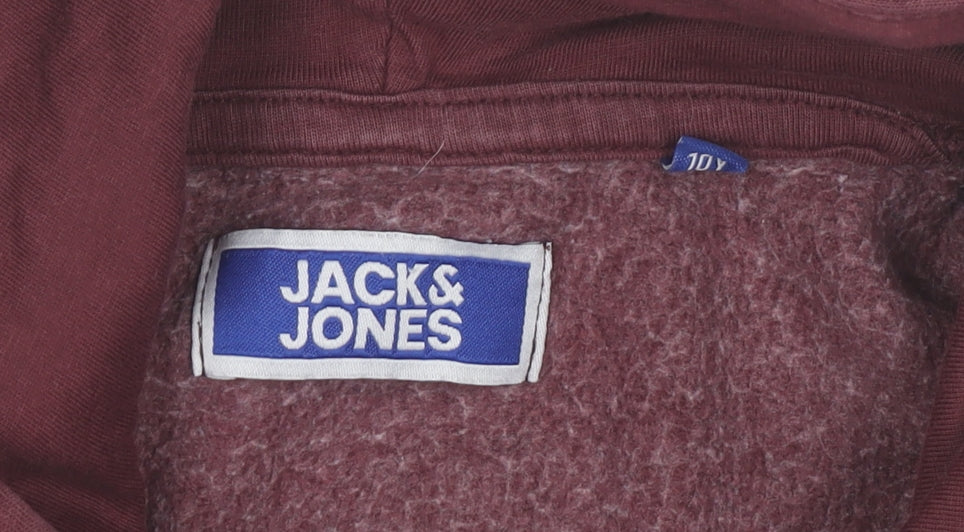 Boys UK Size 10 Years JACK & JONES Brown Pullover Hoodie