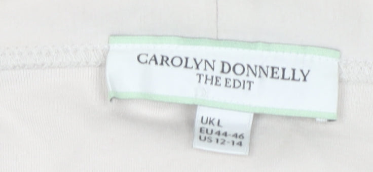 Womens UK Size L Carolyn Donnelly Beige Cardigan Jumper