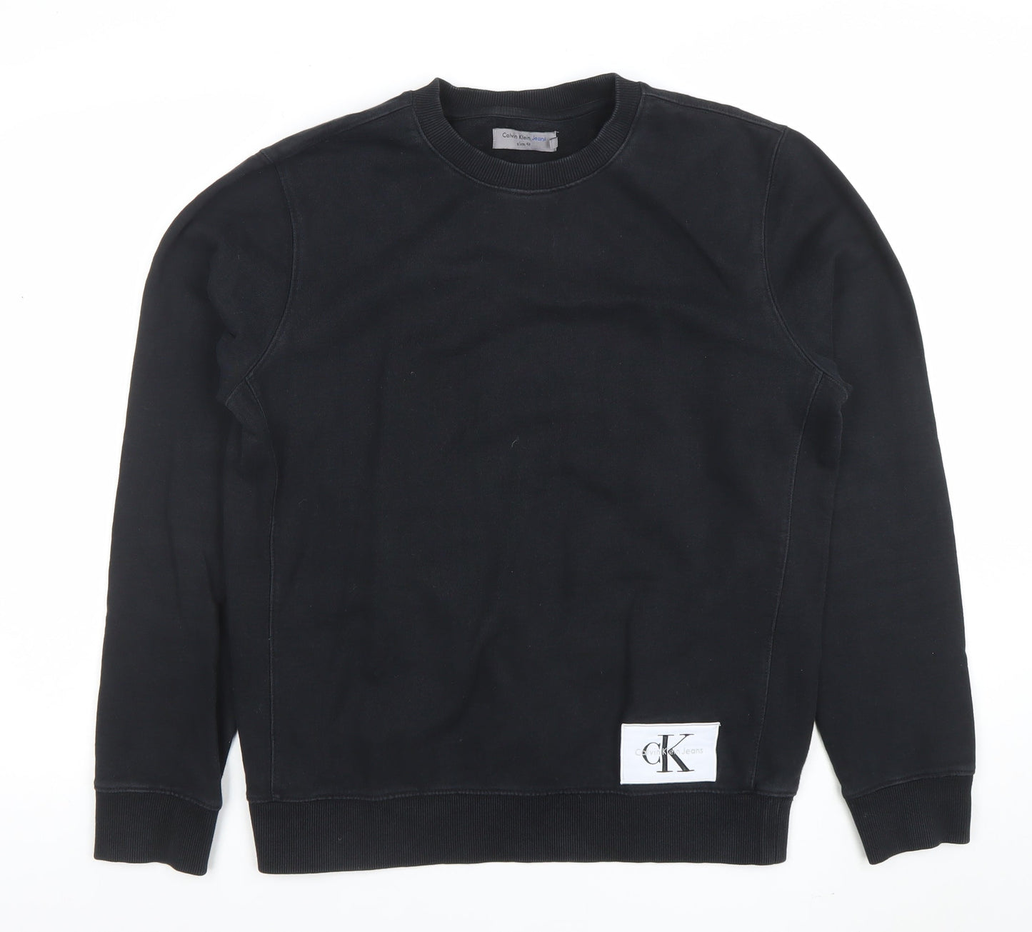 Mens UK Size L Calvin Klein Jeans Black Pullover Sweatshirt