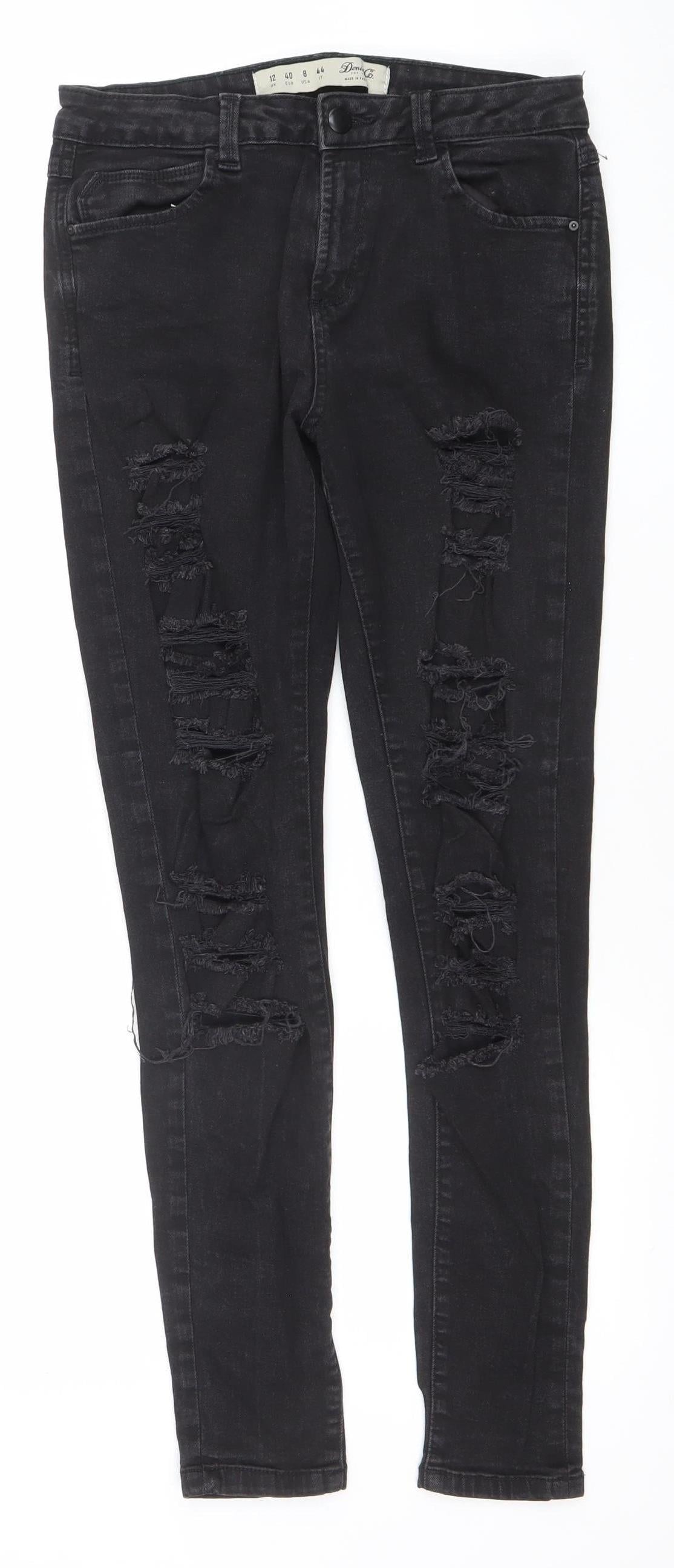 Womens UK Size 12 Denim Co. Slim Fit Skinny Black Jeans
